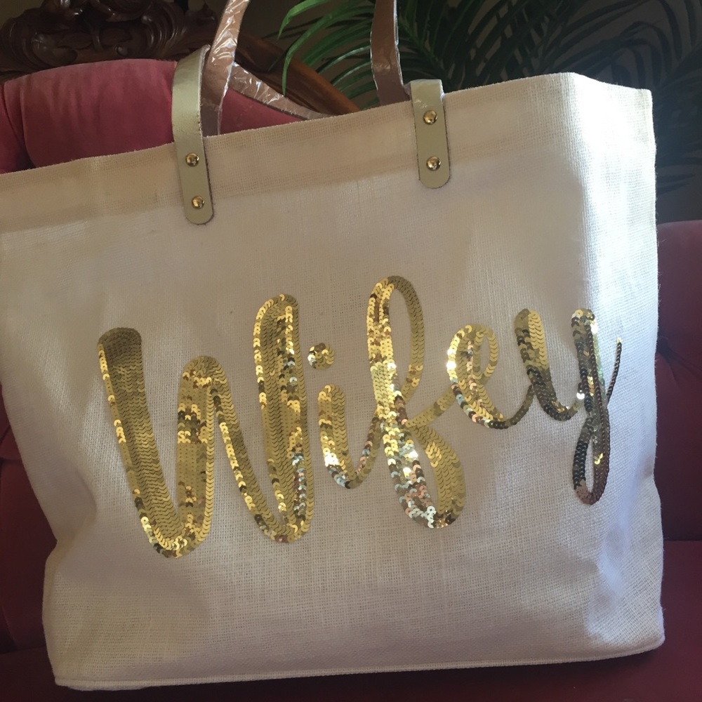 David’s Bridal Sequin WIFEY tote- NWOT